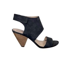 Vince Camuto Women's Size 6.5 Blue Suede Leather Evisa Heeled Strap Sandals